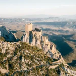 Photographie aérienne d'un chateau Cathare