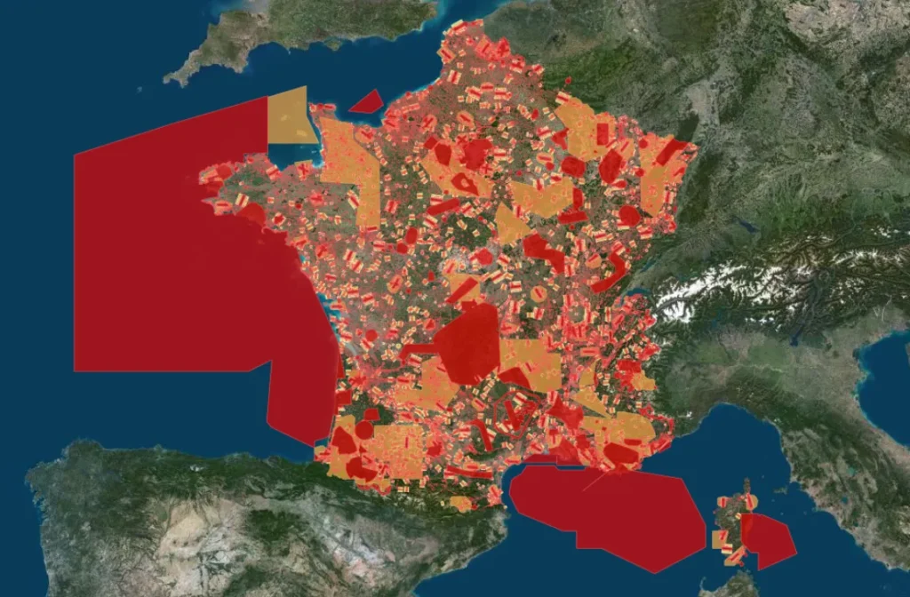 Carte aéronautique utilisée pour préparer les missions de drone.