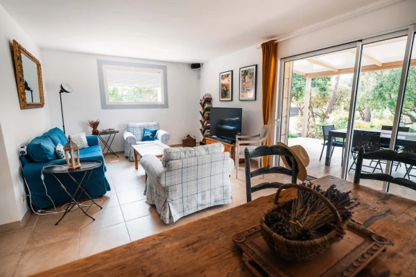 Photographe-Immobilier-Perpignan-5 Salon lumineux photographié pour une annonce immobilière.