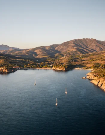 Vue aérienne de la côte Vermeille et de l'Anse de Paulilles